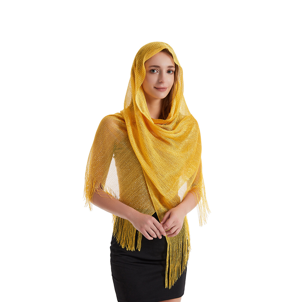 Women's Fashion Solid Color Polyester Tassel Shawls display picture 80