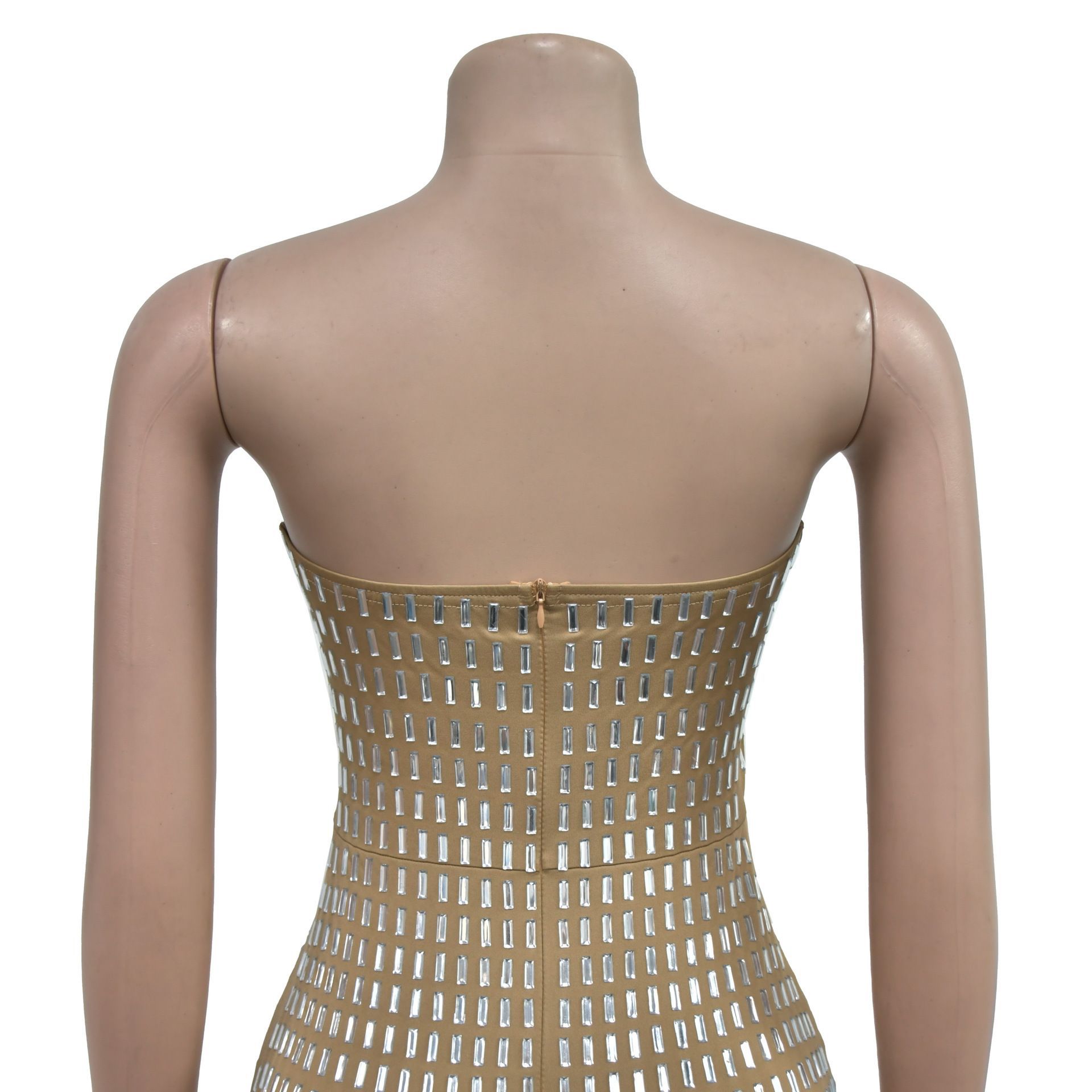 Abbigliamento da donna Moda femminile Hot Diamond Sexy Tube Top stretto con fianchi avvolti Gonna lunga sottile_voghion.com