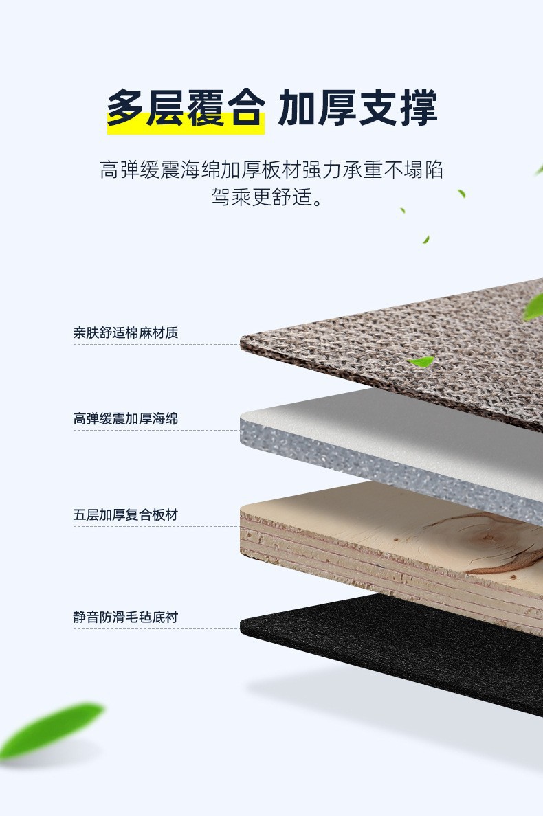 Car Folding Bed Portable Rear Seat Sleeping Pad Cotton Linen Flax Car Suv Travel Bed Non-Inflatable Folding Bed