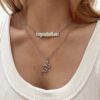 Universal fashionable necklace stainless steel with letters