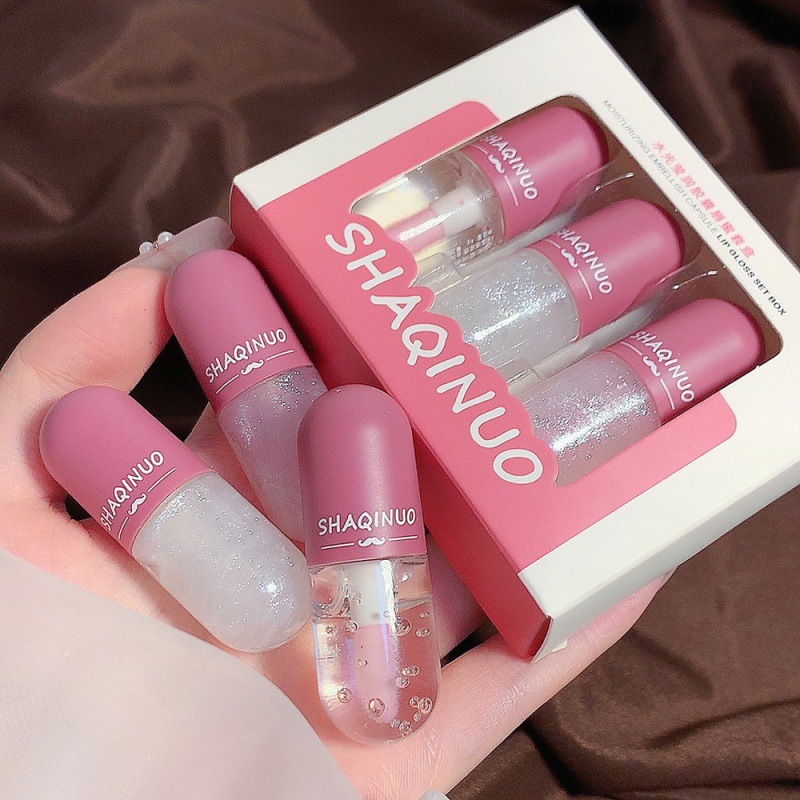 莎琪诺 Three stages capsule, lip gloss, glass nutritious set, moisturizing lipstick