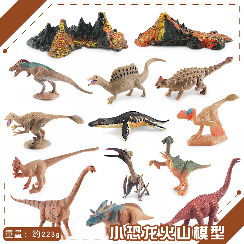 Transfronteriza exportación mini simulación Jurásico dinosaurio volcán 12 traje de escritorio estática modelo Decoración Juguetes