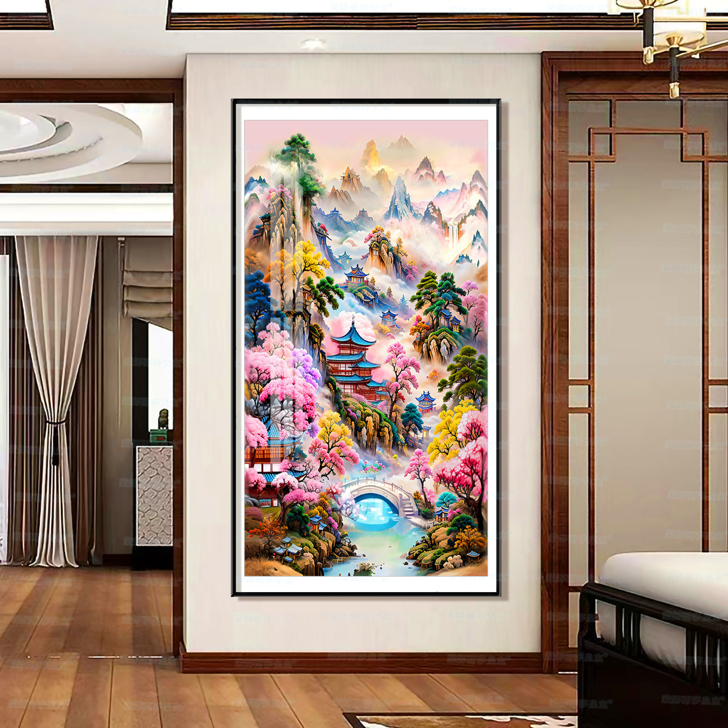 Monalisa Royal Cruz puntada Wonderland nuevo estilo antiguo fairyland salón decoración paisaje hecho a mano hilo bordado image 3