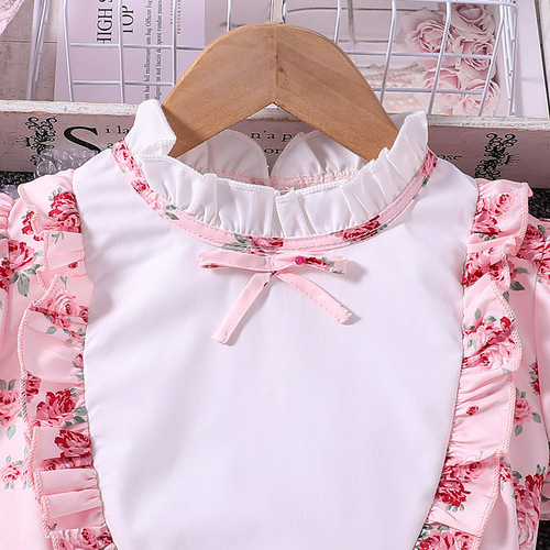 Children's clothing for girls aged 10-12, 2024 summer new fashionable printed dress for older children, princess short-sleeve dress and children's one-piece dress