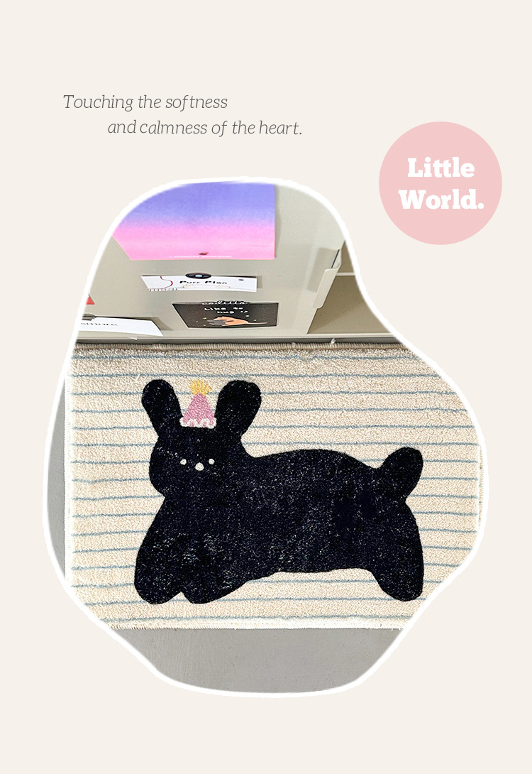 Ins Style Imitation Cashmere Foot Pads Cartoon Cute Stain-Resistant Easy Care Anti-Slip Mat Home Bathroom Bathroom Plush Mat