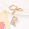 Metal keychain with letters, golden pendant, English letters, wholesale