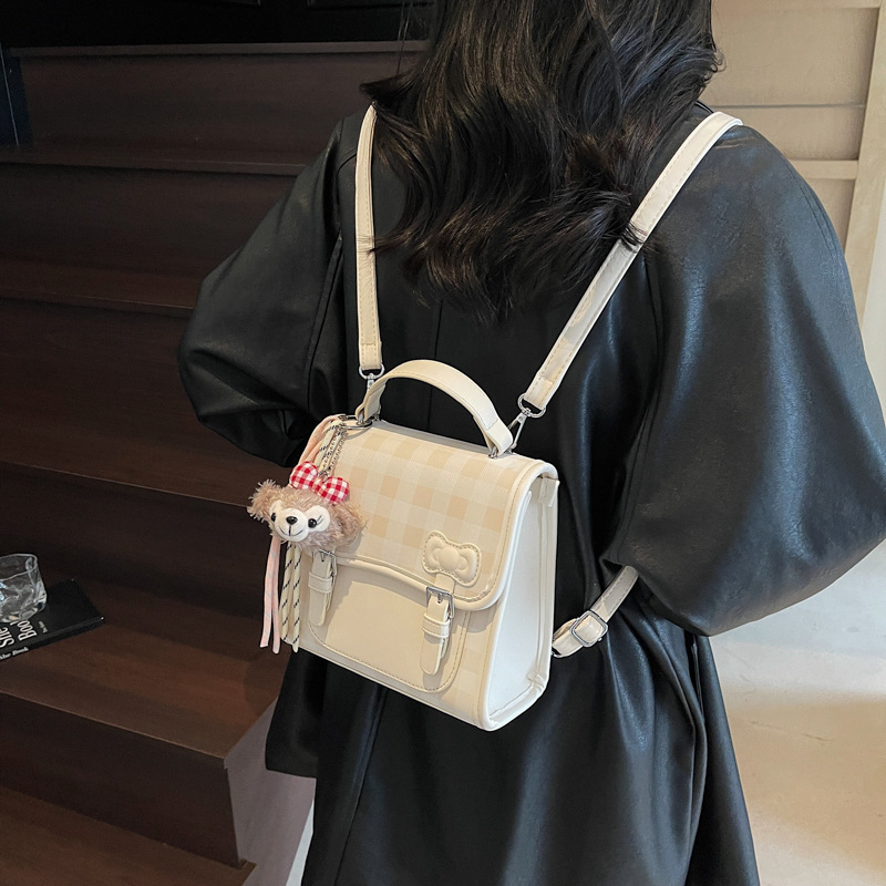 2025夏季新款双肩包女时尚小众休闲韩版小型书包甜美淑女旅游背包