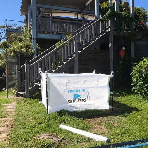 出口美国白色印刷垃圾袋 可支撑花园 建筑垃圾袋 1吨抗UV垃圾袋