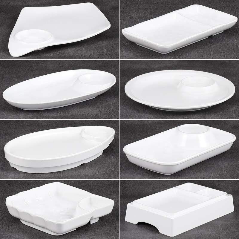 Melamine Dumpling Plate with Vinegar Dish, Creative Hotel Divided Dish Plate, Restaurant Commercial Snack Plate, Fries, Crispy Meat Plate, Shrimp Plate Melamine Dumpling Plate with Vinegar Dish, Creative Hotel Divided Dish Plate, Restaurant Commercial Snack Plate, Fries, Crispy Meat Plate, Shrimp Plate