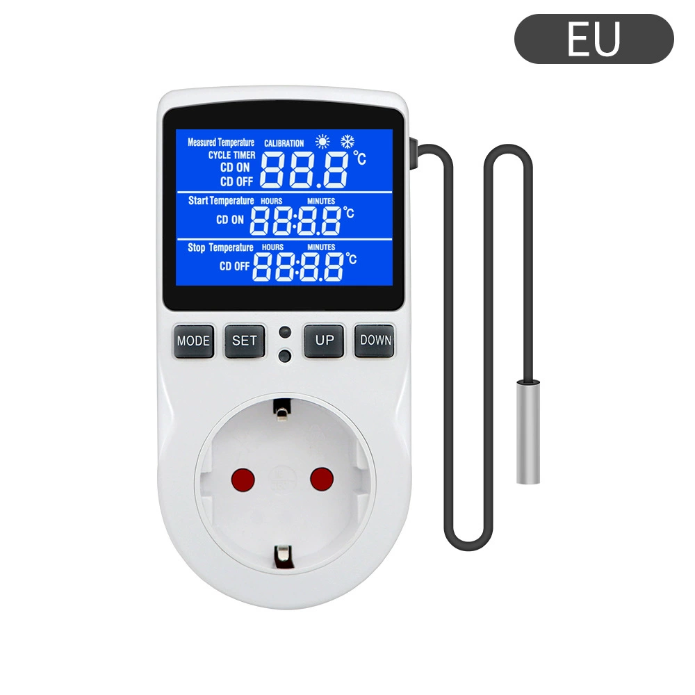 Большой экран с европейским углом обзора с подсветкой температуры гнездо переключатель температуры обратный отсчет переключатель розетки Контроль температуры