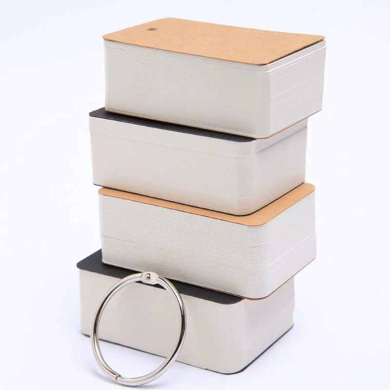 Пустой бумажный почерк для карт Английские слова Белая жесткая карта Маленькая карта Сообщение с высоким ударом Обучение бумажной карте с вкладными листами