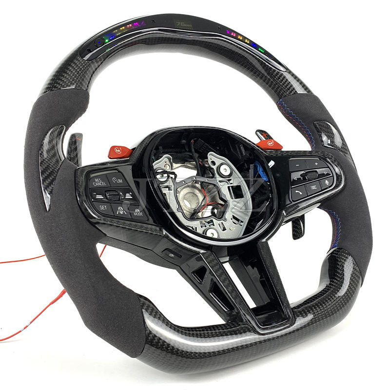 Suitable for BMW M3M4M5 1234 series CS G series sports modified LED carbon fiber steering wheel
