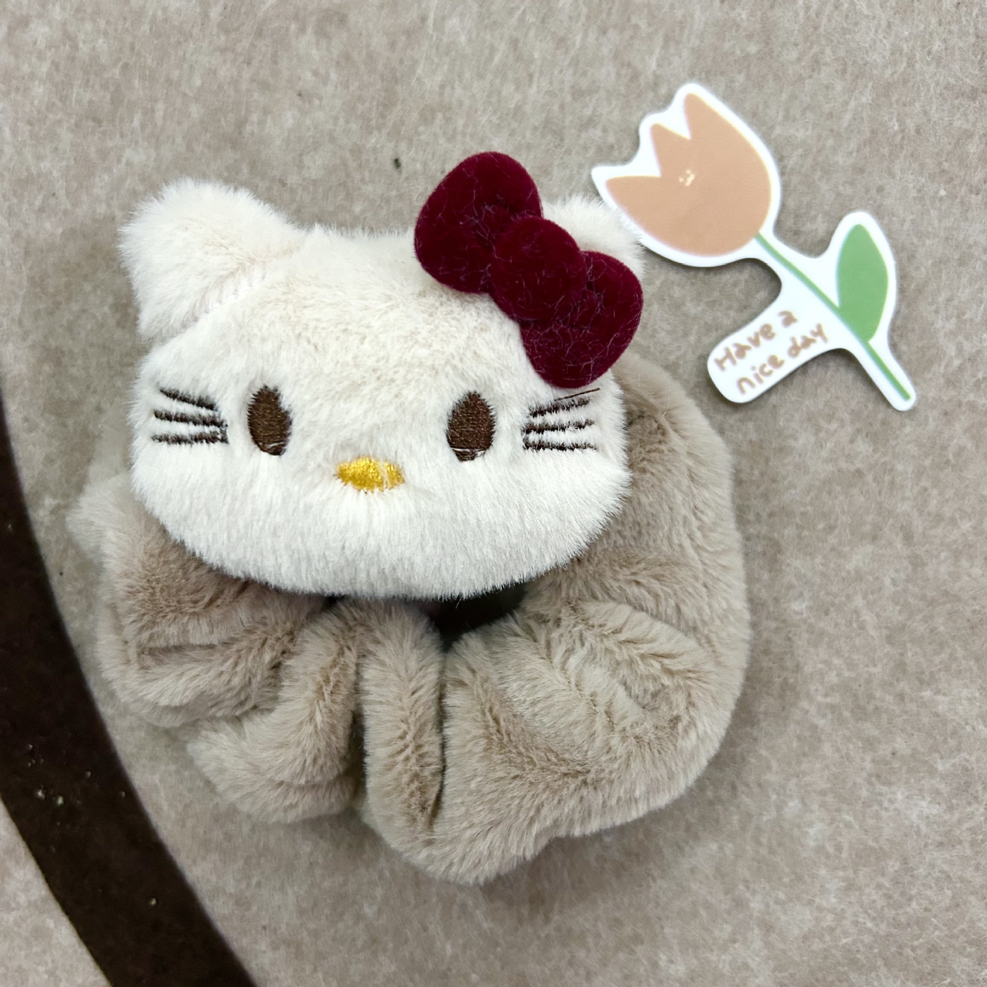 Dulce lindo peluche kt felino círculo de intestino grueso estudiante dulce felina elás negro rosa chica joyería de cabello cabello cabello