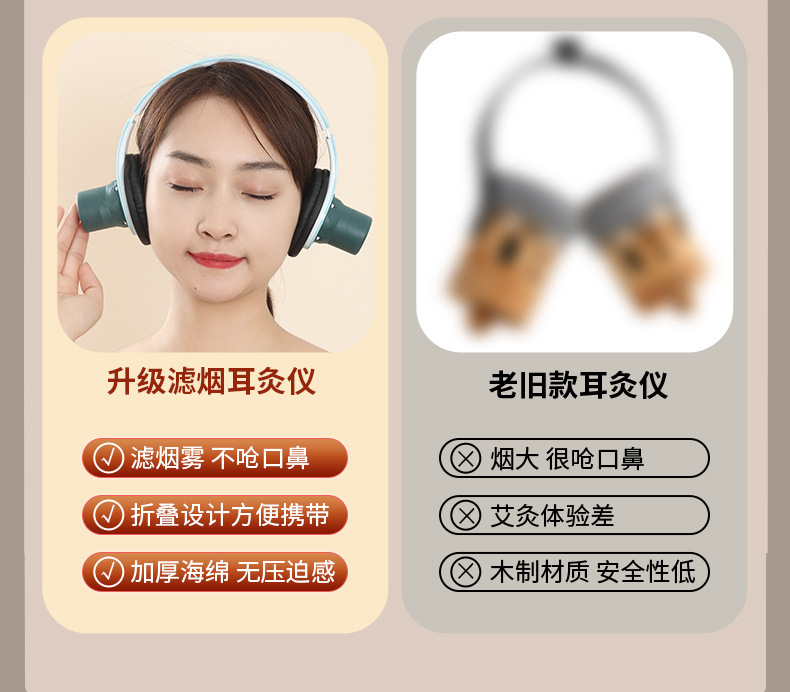 Ear Moxibustion Device with Moxa Sticks Home Ear Warming Tool for Relaxation 40 Moxa Cones quality and texture