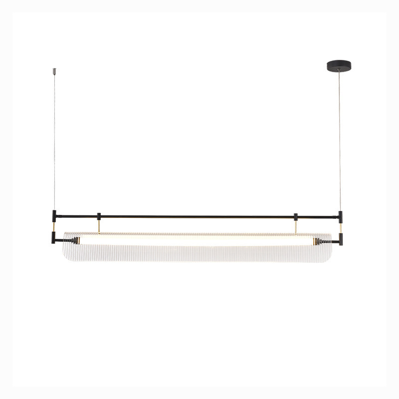 Mesa de comedor de lujo, diseño de rayas ligeras, línea larga moderna, lámpara de lámpara, diseño de lámpara de comedor simple