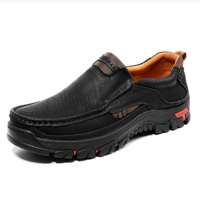 Giày da nam cỡ lớn mũi tròn đế bệt phong cách casual — 33237 màu nâu đỏ, 33237 màu vàng nâu, 33237 màu đen