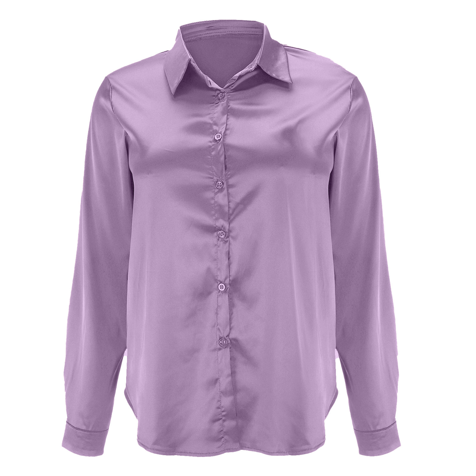 Popular Item On 's European And American Independent Sites: Women's Pullover V-neck Solid Color Elegant Satin_ecoleips.com