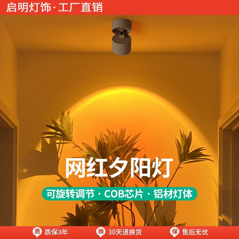 Surface-Mounted Spotlights, Sunset Spotlights, Wall Washers, Adjustable Angles, Home Living Room Entrance Lighting, Atmosphere Lights, Shop Lighting