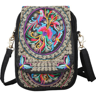 (Cross-border trading), ethnic shoulder bag from Yunnan province, folding small small bag, wallet, ethnic style, with embroidery
