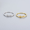 Ring with letters, zirconium, trend goods, jewelry, silver 925 sample, English letters, on index finger, Korean style