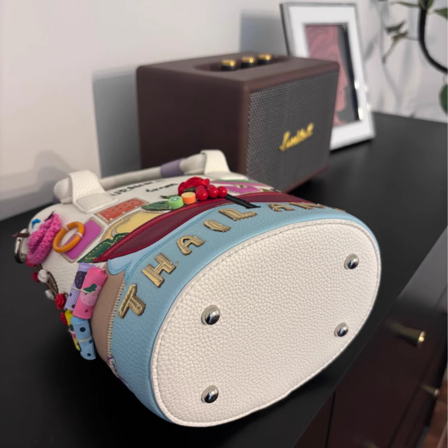 Borsa a secchiello ricamata borsa a tracolla donna alla moda_voghion.com