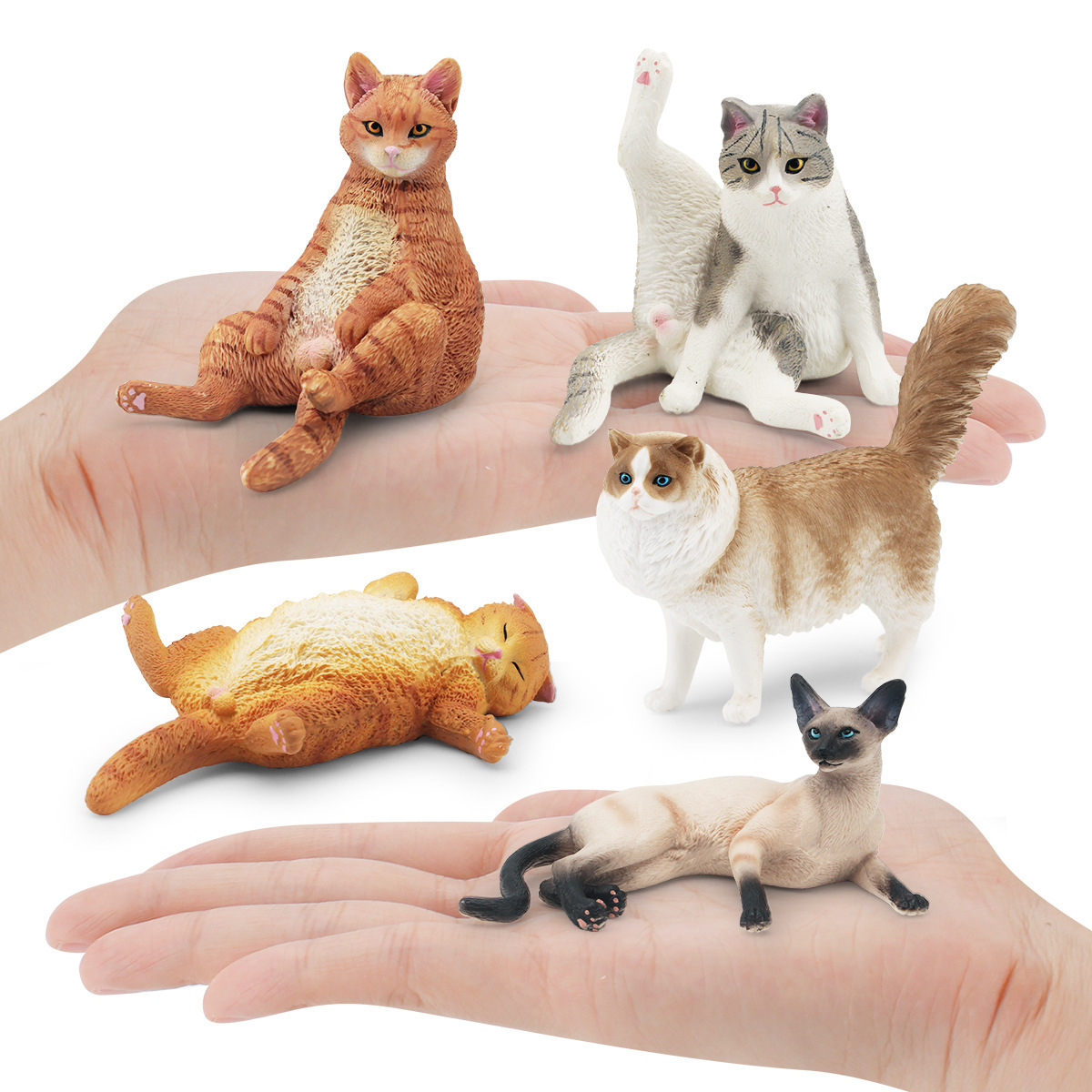 Gato de simulación transfronteriza modelo animal muñeca de tela gato perezoso gato naranja gato siamés gato negro flor gato decoración estática juguete