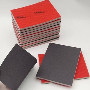 Single-sided back velvet polished sponge sandpaper dry and wet water abrasive sponge sand block brown sponge small square sandpaper
