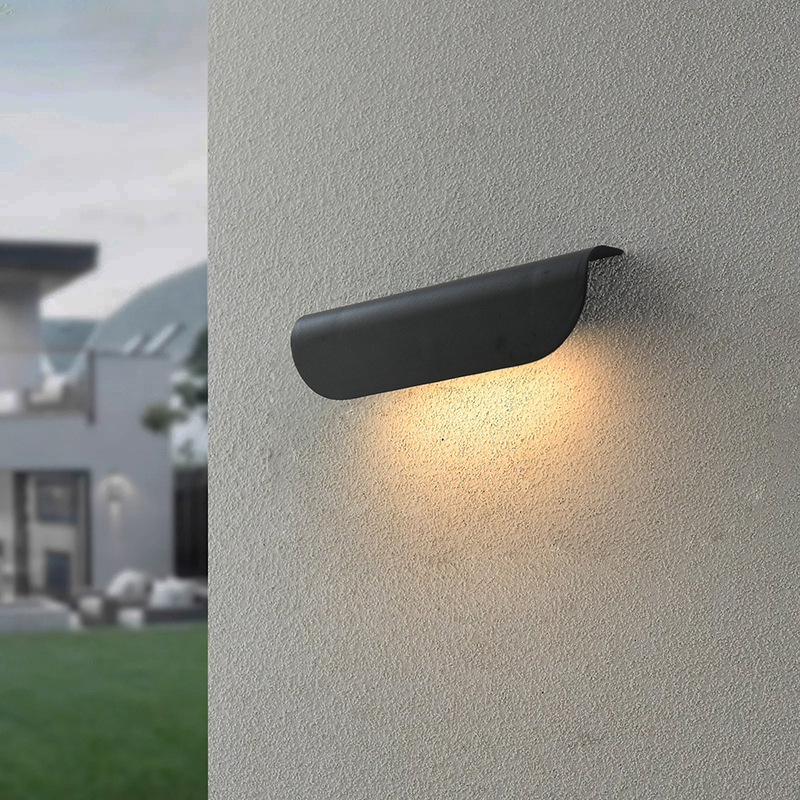 lámpara de pared exterior impermeable negro y blanco lámpara de puerta minimalista patio villa lámpara de puerta escalera pasillo balcón lámparas de pared