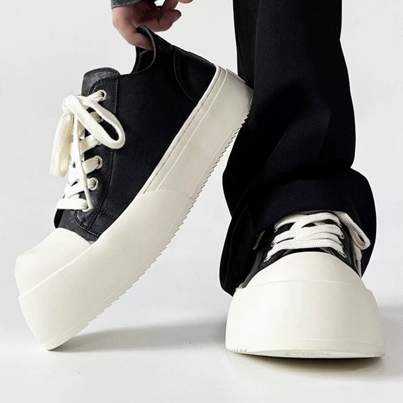 Men's Casual College-Style Sneakers with Thick Soles and Height-Increasing Derby Shoes