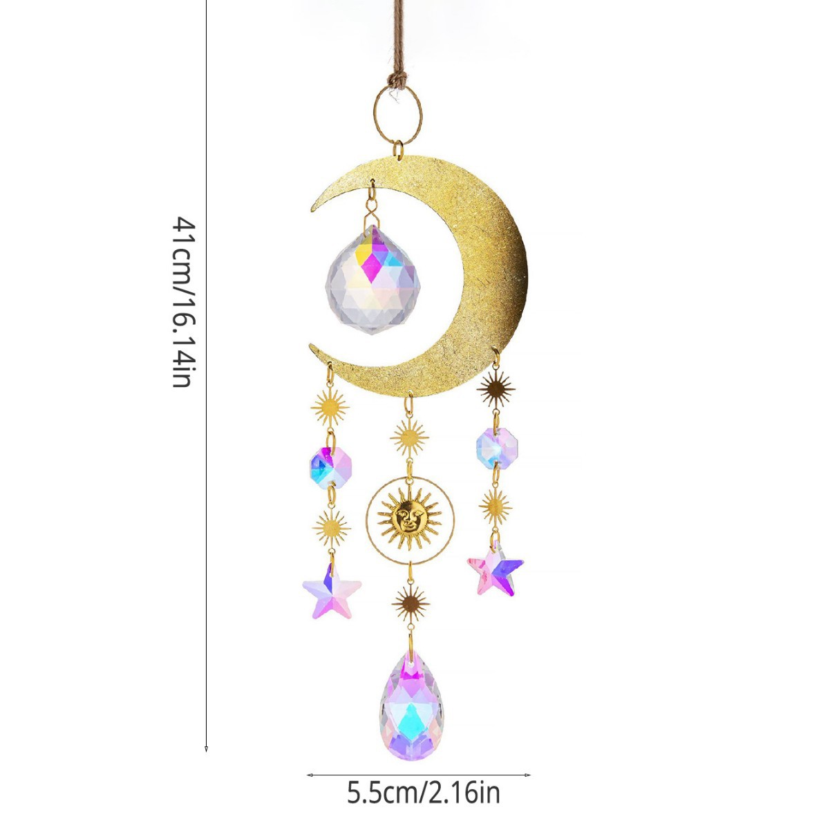 Acchiappasole cristallo luna stella scacciapensieri specchietto_voghion.com