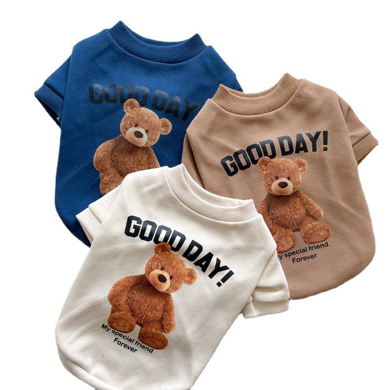 Mascota peluche cachorro suéter oso gato bomei york schnauzer pequeño cachorro ropa