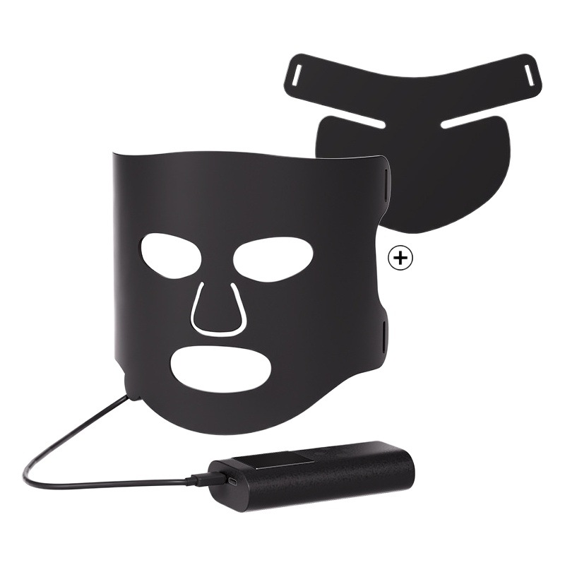 Facial Led Silicone Mask for Home Use, Spectrum Infrared Light Wave Skin Rejuvenation and Neck Beauty Device, No-Makeup Facial Mask Device, Red Light Mask
