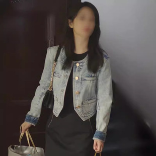 In-Stock Yang Zi Style Summer New Vintage Denim Short Jacket Slim Fit Petite Women's Top