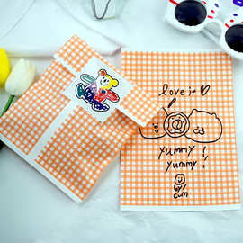 ins包装简约卡通烘焙包装防油纸袋糖果牛轧饼干纸袋拍摄道具摆拍