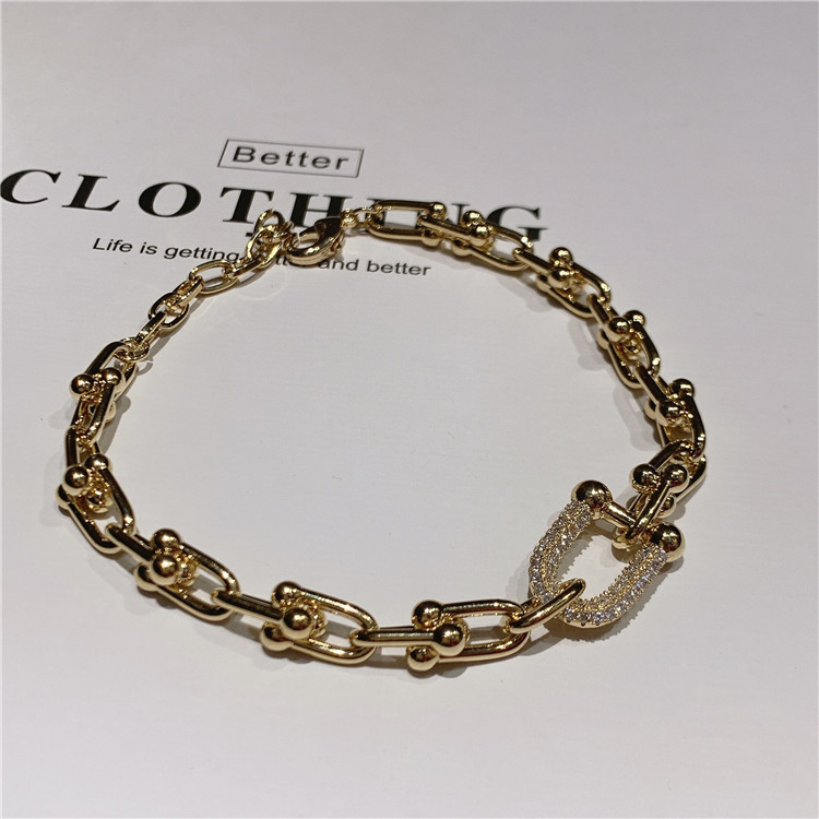 Women'S Gender Geometric Artificial Gemstones Alloy Chain & Link Bracelets Wholesale