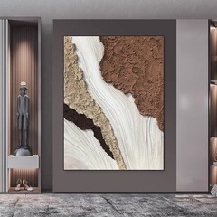 純粋な手描きの油絵の厚い筋理の着地する客間の装飾画の現代の抽象的な玄関は絵の大幅な立体の壁の壁画を掛けます。