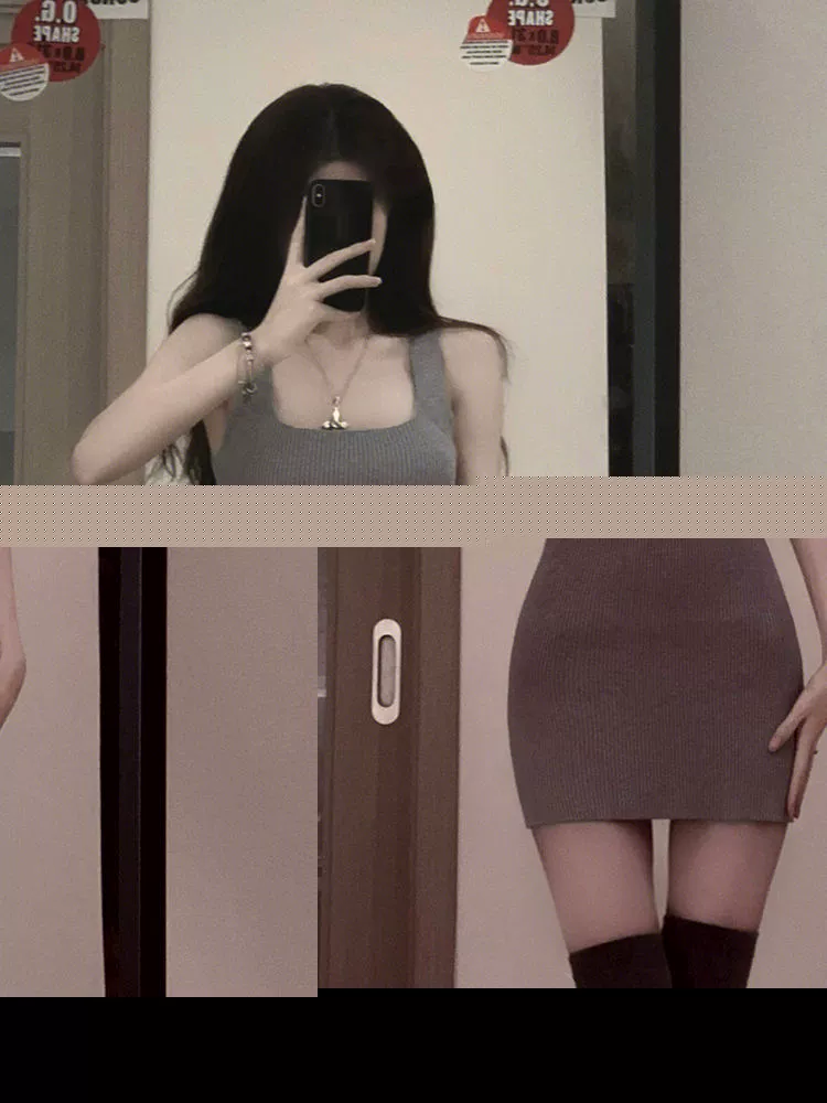 Кожаный кардиган и одежда-slip набор кружевной юбки-мини в стиле suspender, Один размер (серый)