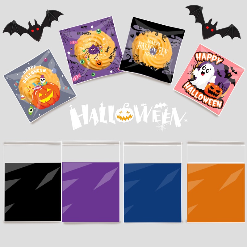 ハロウィンキャンディバッグカボチャゴースト粘着バッグベーキング包装ジップロックバッグクッキースノーフレークビスケットOPPバッグ|undefined