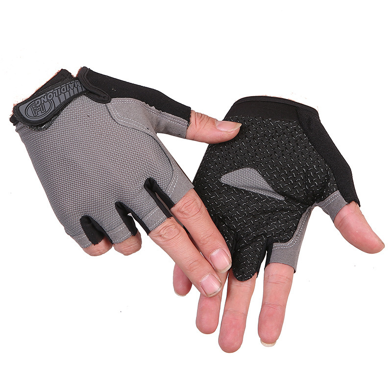 Plegable neto equitación fitness halterofilia medio dedo guantes tácticos fitness deportes al aire libre hombres y mujeres guantes de protección solar