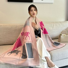 2025羊绒法国高端围巾女夏季空调房披肩保暖秋冬季百搭两用围脖潮