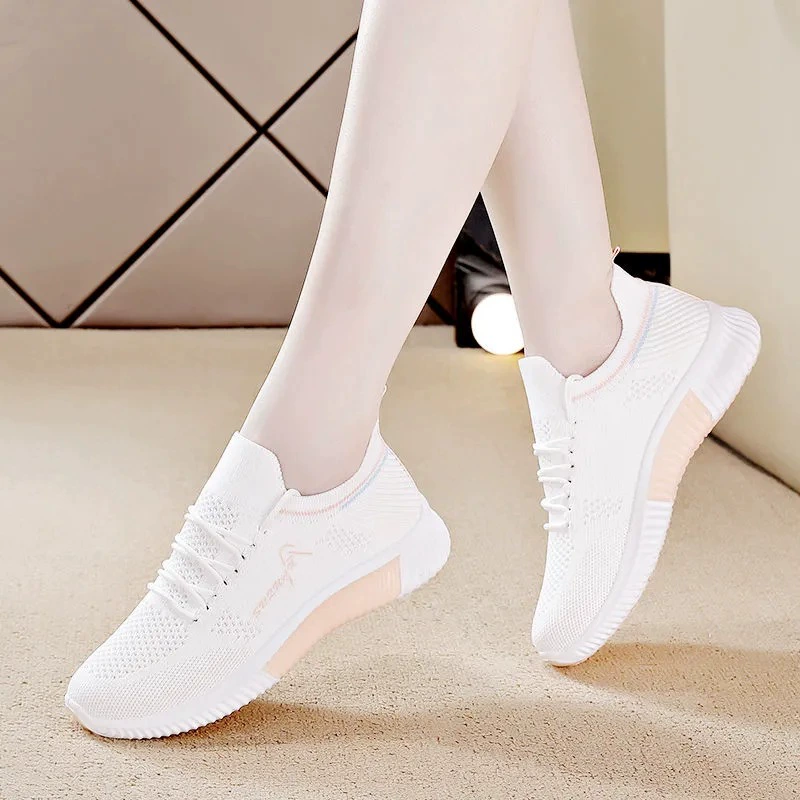  Tide, summer breathable white shoes for mother, universal sports shoes, footwear, soft sole