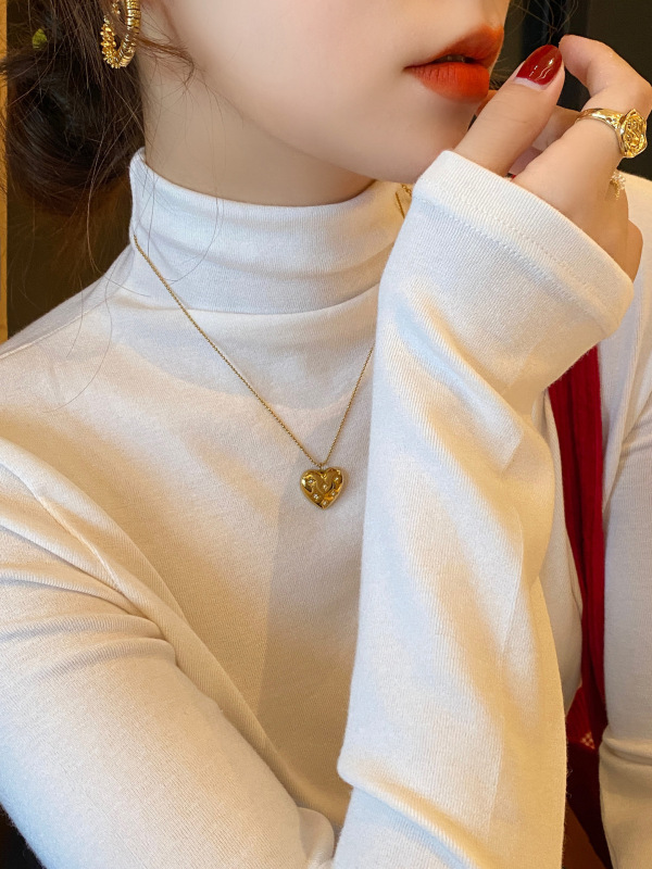 打底衫女装内搭加绒2025新款黑色半高领可外穿秋冬季灰色中领上衣|undefined