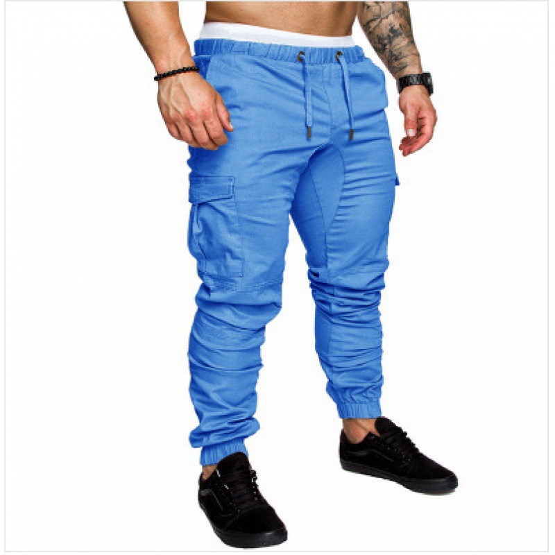 Pantalones casuales de AliExpress para hombre, ropa de trabajo de nuevo estilo de comercio exterior, pantalones multibolsillos, tela tejida para hombre, pantalones casuales de Amazon