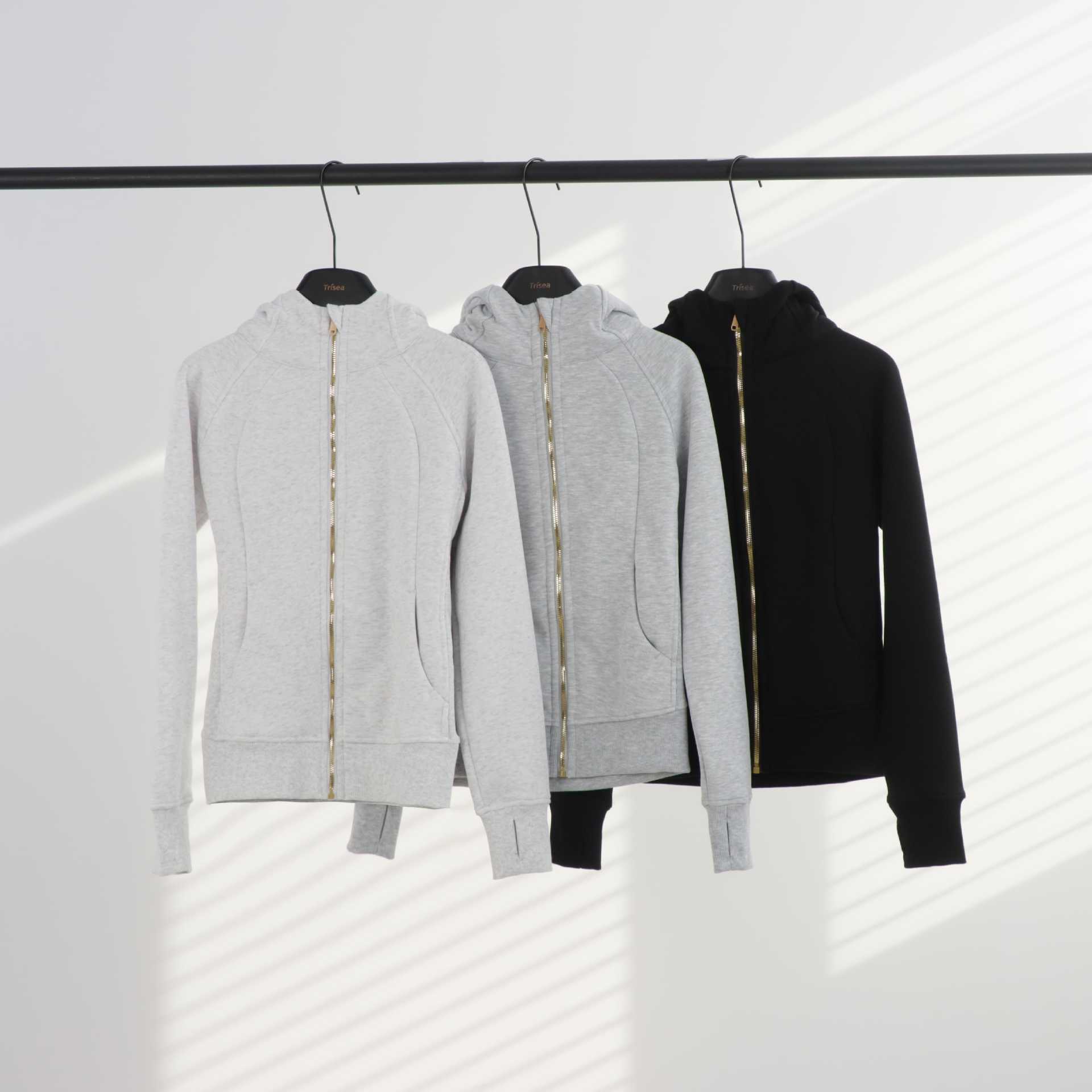 Women's Slim-Fit Scuba Hoodie With Gold Zipper – Fleece-Lined Pullover For Casual & Athletic Wear (Cotton, Stylish Colors)​_ecoleips.com