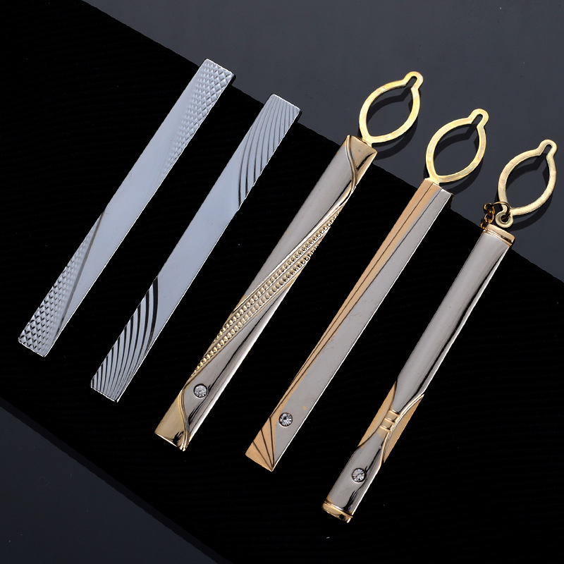 Cross-border tie clip simple men's light luxury fashion conference wedding groom conference two-color rhinestone clip