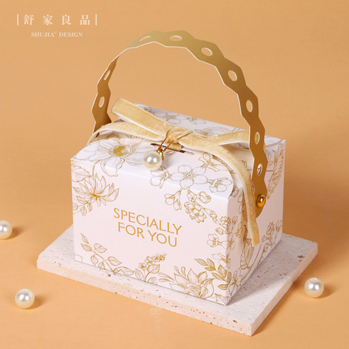 Wedding Candy Box, Handheld Candy Box, Ins Floral, Light Luxury Wedding Favors, Candy Box, Empty Box, Niche