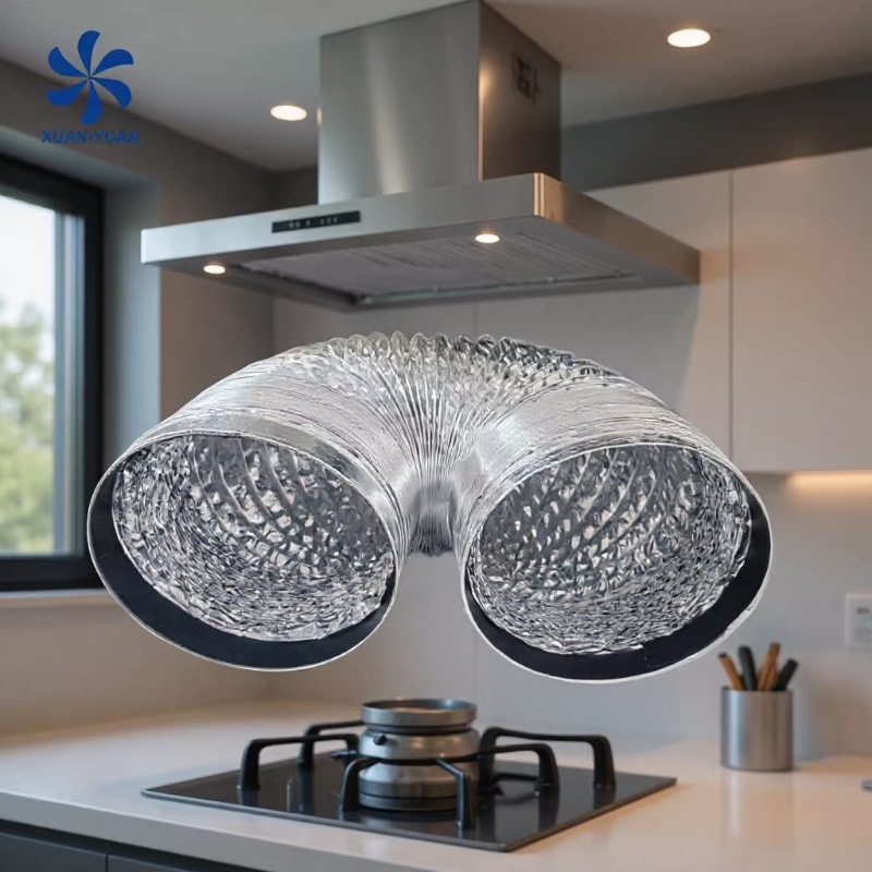 上海工厂供应伸缩通风油烟机烟管酒店工程可用双面加厚铝箔烟管