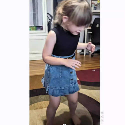 Amazon Cross-border Children's Wear Set for Girls: Solid Color Tank Top, Sleeveless Blouse, Denim Pouch Pants, Pleated Short Skirt, Belt