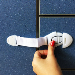 Anti-child toilet lock, woven strap lock, baby safety anti-pinch drawer cabinet door fridge lock, multipurpose soft strap lock