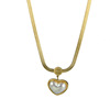 Necklace heart-shaped from pearl, brand fashionable universal chain for key bag , Japanese and Korean, light luxury style, simple and elegant design, does not fade